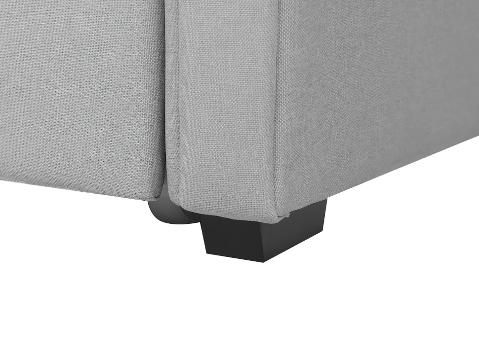 Tagesbett Ausziehbar Polsterbezug Hellgrau Leinenoptik Lattenrost 90 X 200 Cm Libourne