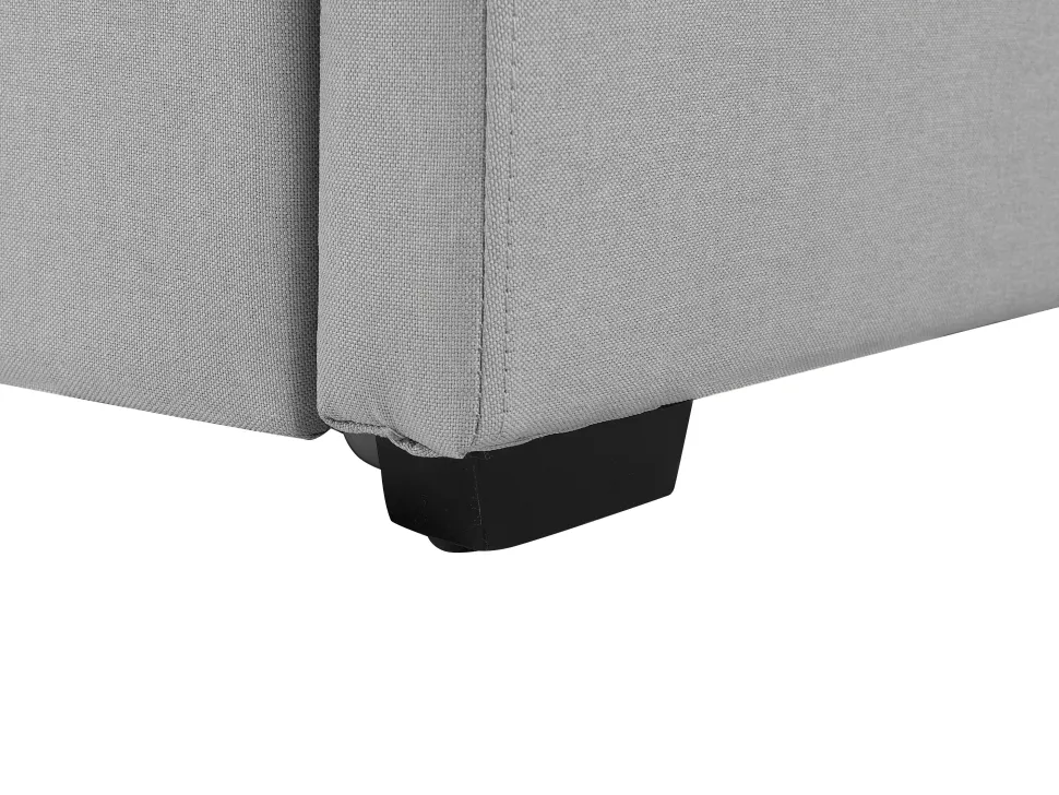 Tagesbett Ausziehbar Polsterbezug Hellgrau Leinenoptik Lattenrost 80 X 200 Cm Marmande