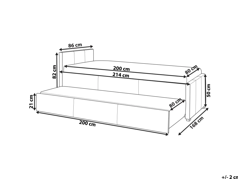Tagesbett Ausziehbar Polsterbezug Hellgrau Leinenoptik Lattenrost 80 X 200 Cm Marmande