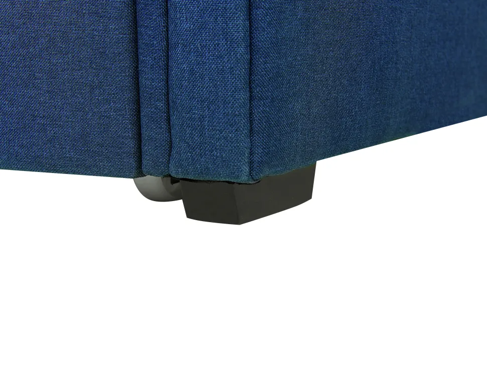 Tagesbett Ausziehbar Polsterbezug Marineblau Leinenoptik Lattenrost 90 X 200 Cm Libourne