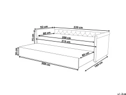 Tagesbett Ausziehbar Polsterbezug Dunkelgrun Leinenoptik Lattenrost 80 X 200 Cm Libourne