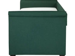 Tagesbett Ausziehbar Polsterbezug Dunkelgrun Leinenoptik Lattenrost 80 X 200 Cm Libourne