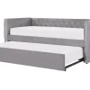 Tagesbett Ausziehbar Samtstoff Grau Lattenrost 90 X 200 Cm Gassin