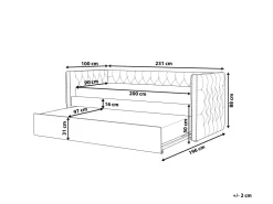 Tagesbett Ausziehbar Samtstoff Grau Lattenrost 90 X 200 Cm Gassin