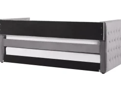 Tagesbett Ausziehbar Samtstoff Grau Lattenrost 90 X 200 Cm Gassin