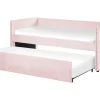Tagesbett Ausziehbar Samtstoff Rosa Lattenrost 90 X 200 Cm Troyes