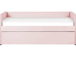 Tagesbett Ausziehbar Samtstoff Rosa Lattenrost 90 X 200 Cm Troyes