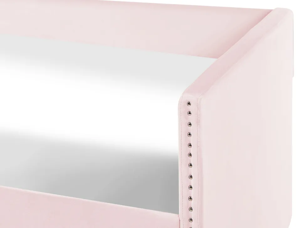 Tagesbett Ausziehbar Samtstoff Rosa Lattenrost 90 X 200 Cm Troyes
