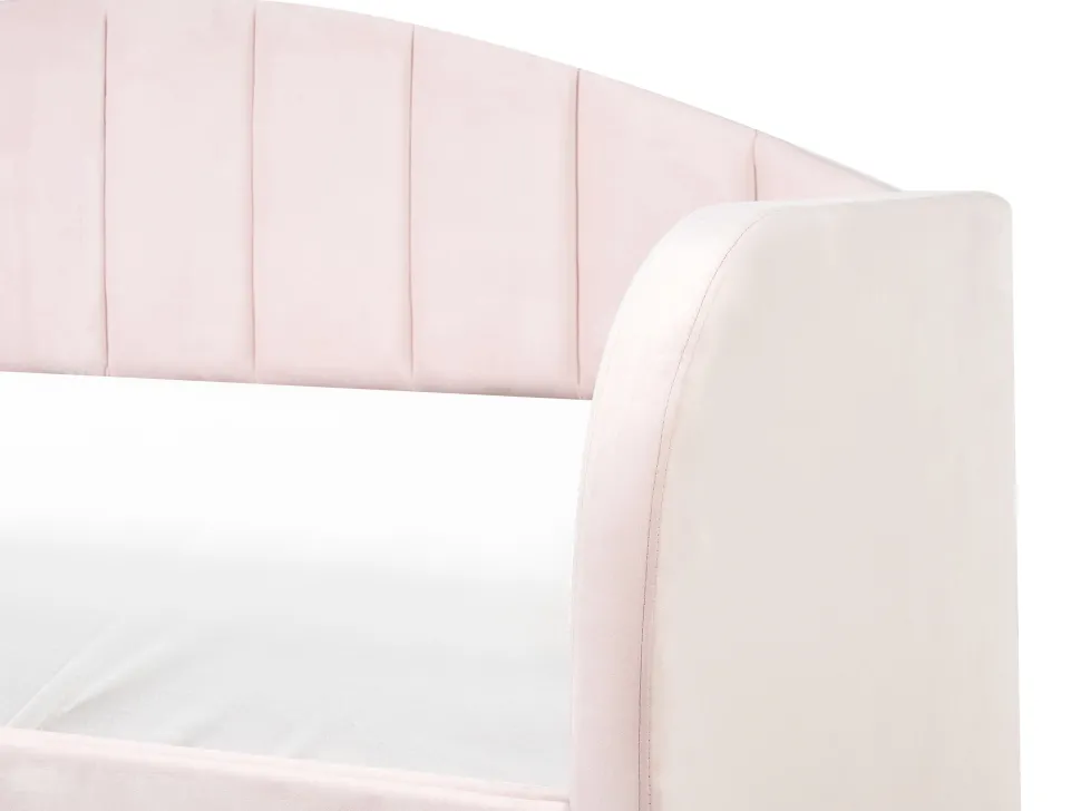 Tagesbett Ausziehbar Samtstoff Pastellrosa 90 X 200 Cm Eyburie