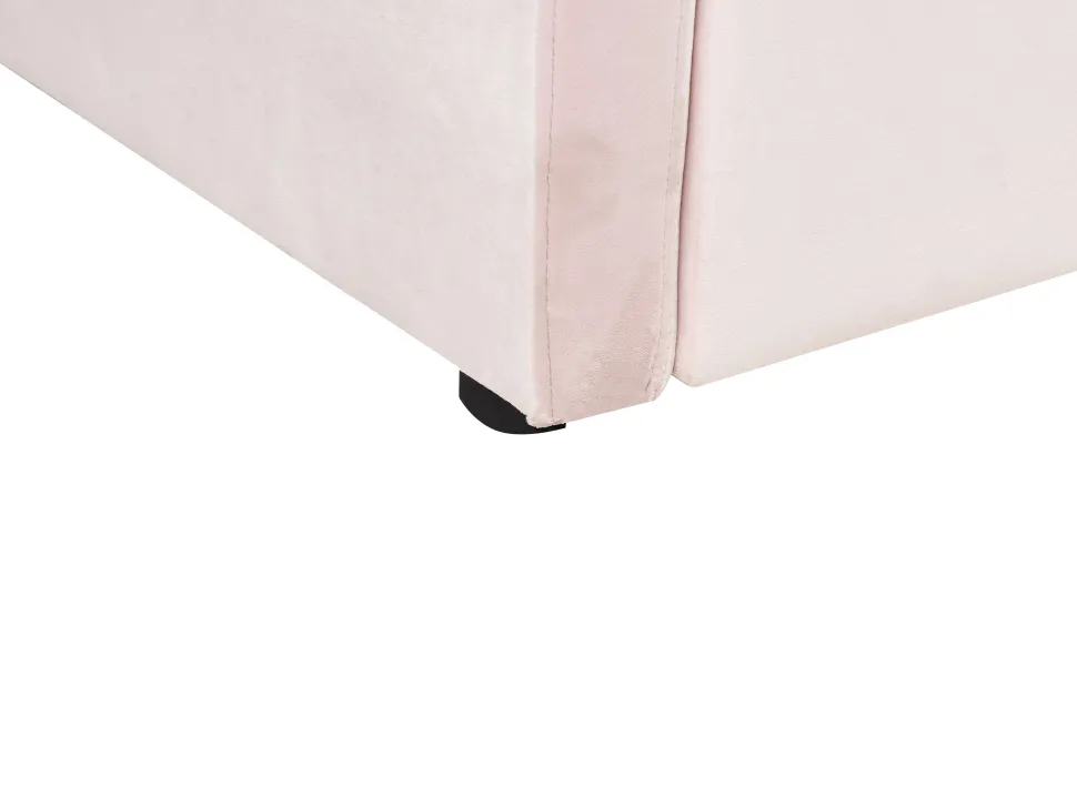Tagesbett Ausziehbar Samtstoff Pastellrosa 90 X 200 Cm Eyburie