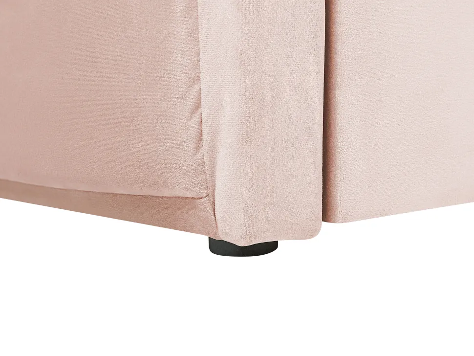 Tagesbett Ausziehbar Samtstoff Pastellrosa Lattenrost 90 X 200 Cm Chavonne