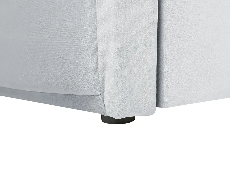Tagesbett Ausziehbar Samtstoff Hellgrau Lattenrost 90 X 200 Cm Chavonne