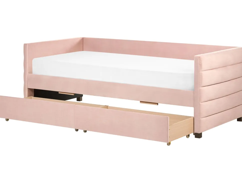 Tagesbett Samtstoff Pastellrosa Mit Bettkasten 90 X 200 Cm Marray