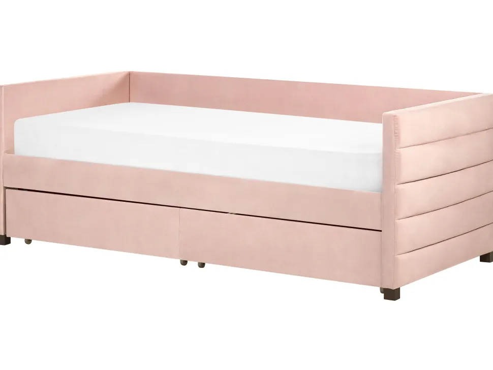 Tagesbett Samtstoff Pastellrosa Mit Bettkasten 90 X 200 Cm Marray