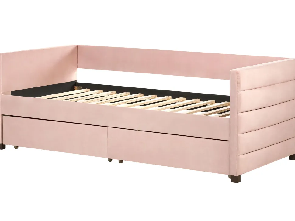 Tagesbett Samtstoff Pastellrosa Mit Bettkasten 90 X 200 Cm Marray
