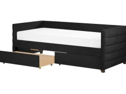 Tagesbett Samtstoff Schwarz Mit Bettkasten 90 X 200 Cm Marray