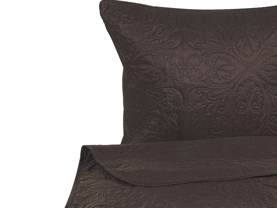 Tagesdecken Set Mit Kissen Pragemuster 3-Teilig Braun 220 X 240 Cm Rayen