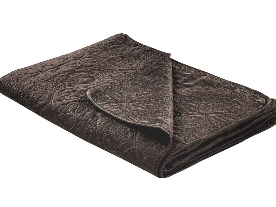Tagesdecken Set Mit Kissen Pragemuster 3-Teilig Braun 220 X 240 Cm Rayen