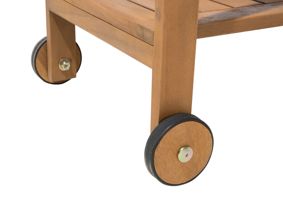 Teewagen Holz Hellbraun Rollbar Rechteckig 47 X 83 Cm Sassari