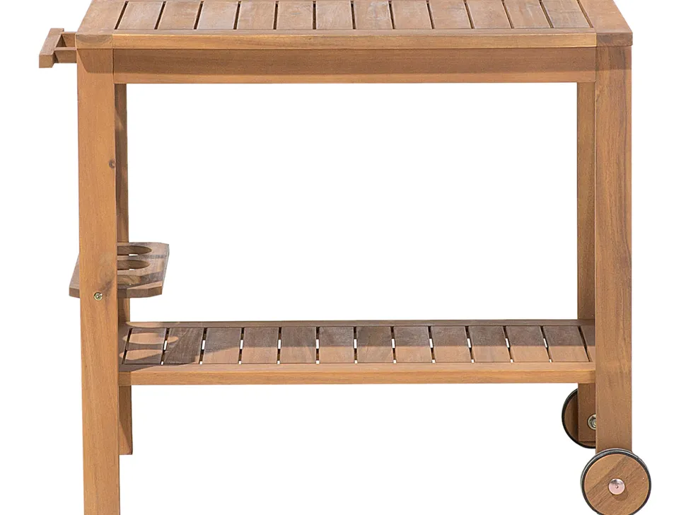 Teewagen Holz Hellbraun Rollbar Rechteckig 47 X 83 Cm Sassari