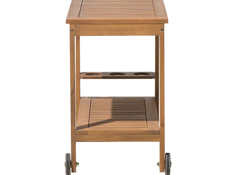 Teewagen Holz Hellbraun Rollbar Rechteckig 47 X 83 Cm Sassari