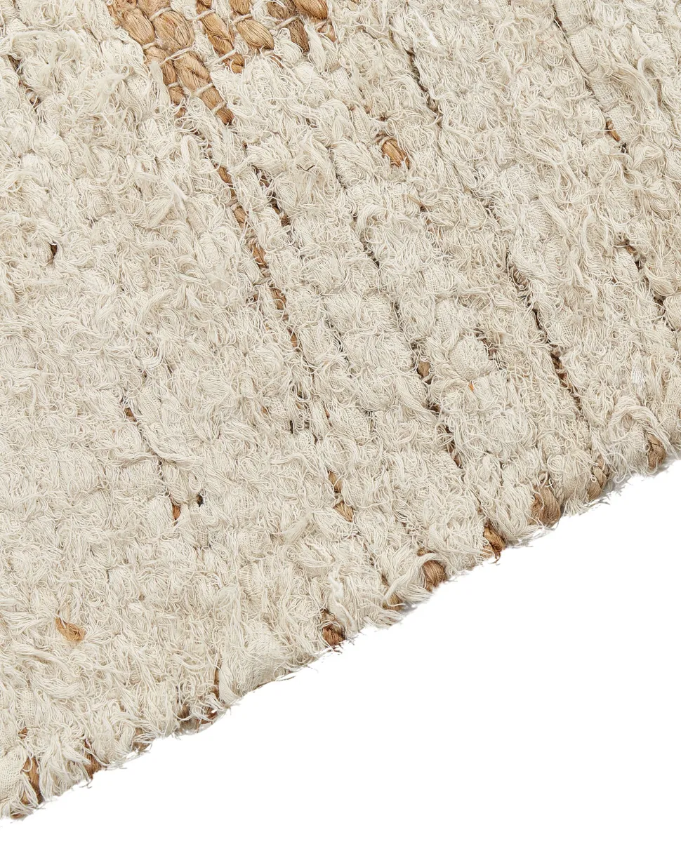 Teppich Baumwolle / Jute Beige 200 X 300 Cm Geometrisches Muster Kurzflor Ziarat