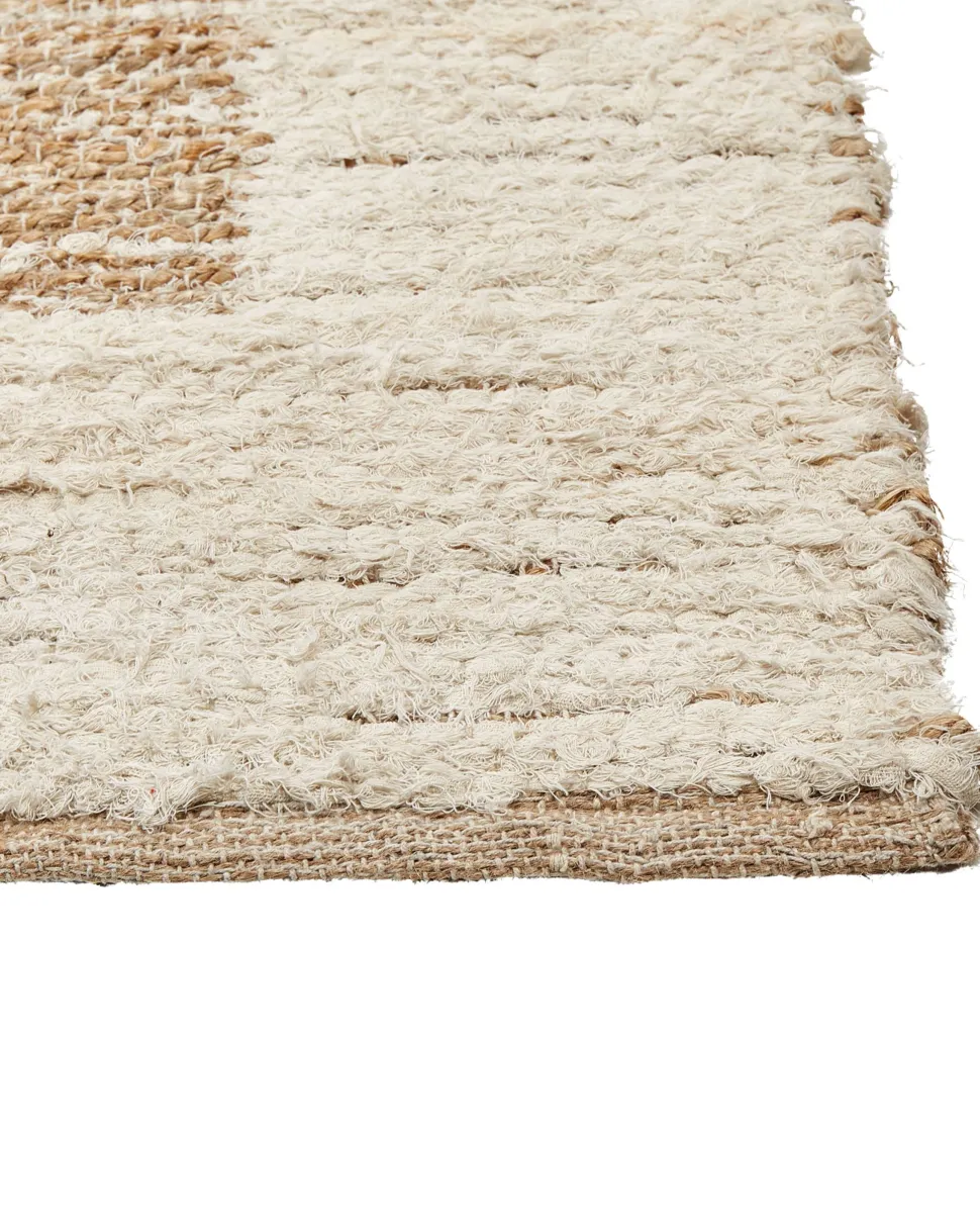 Teppich Baumwolle / Jute Beige 200 X 300 Cm Geometrisches Muster Kurzflor Ziarat