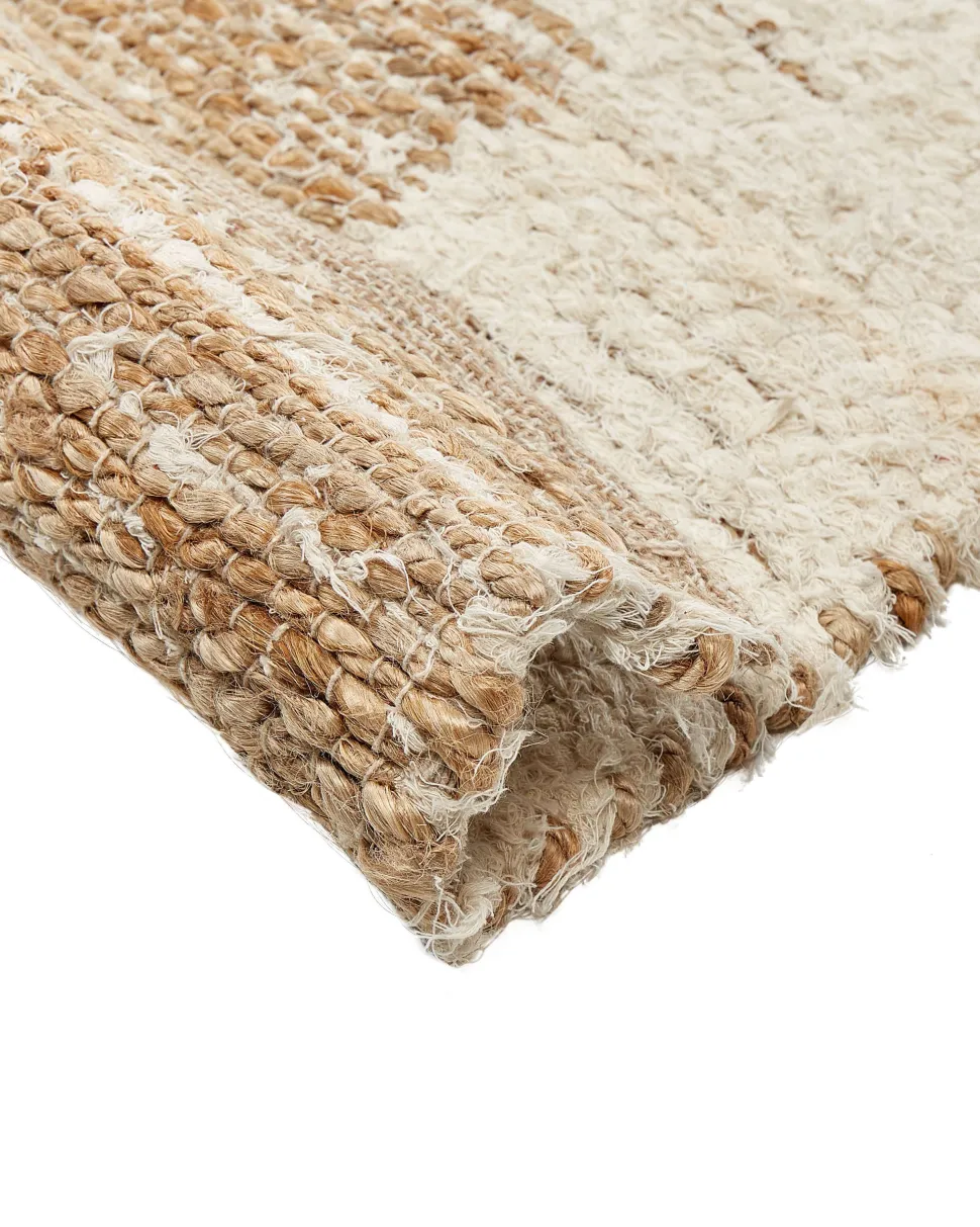 Teppich Baumwolle / Jute Beige 200 X 300 Cm Geometrisches Muster Kurzflor Ziarat