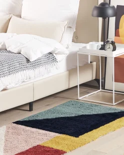 Teppich Baumwolle 80 X 150 Cm Mehrfarbig Geometrisches Muster Kurzflor Jalgaon