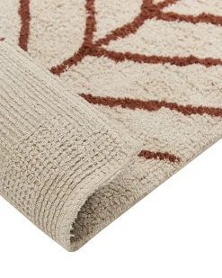 Teppich Baumwolle Beige 200 X 200 Cm Geometrisches Muster Kurzflor Akoren