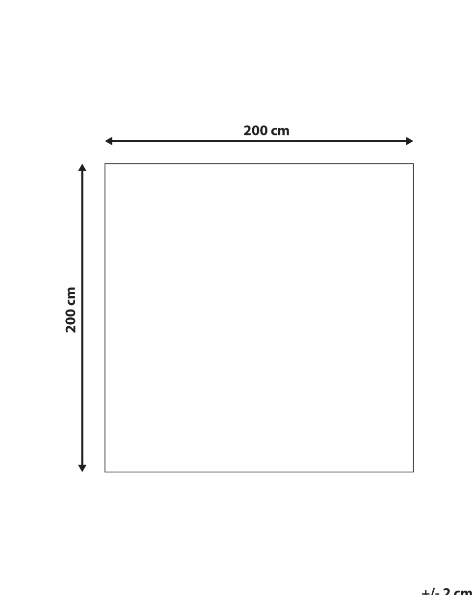 Teppich Baumwolle Beige 200 X 200 Cm Geometrisches Muster Kurzflor Akoren