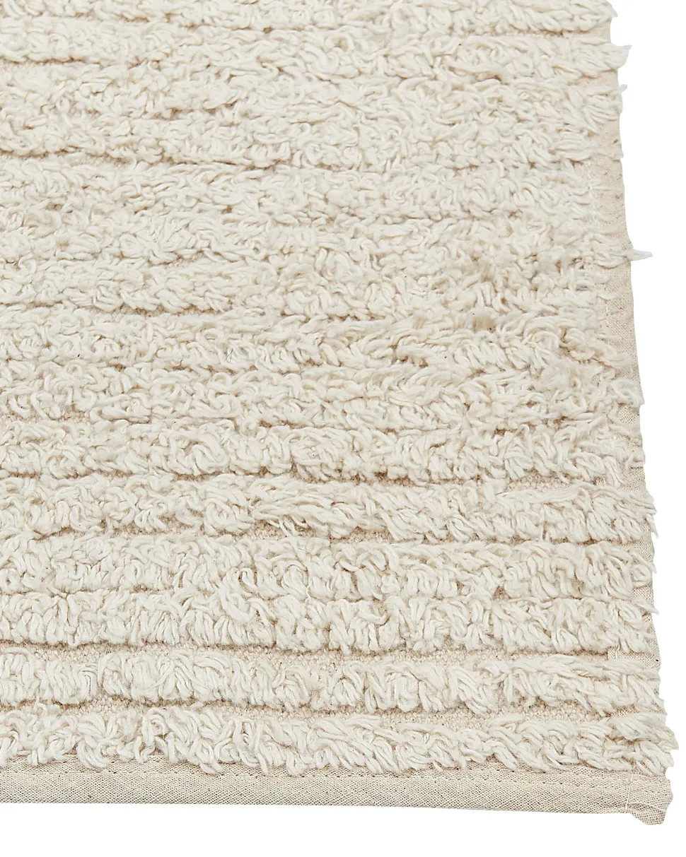 Teppich Baumwolle Beige 160 X 230 Cm Tezpur