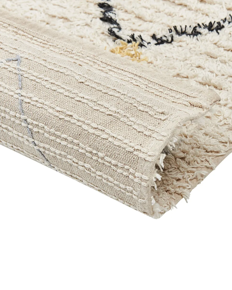 Teppich Baumwolle Beige 160 X 230 Cm Tezpur