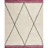 Teppich Baumwolle Beige / Rosa 160 X 230 Cm Geometrisches Muster Kurzflor Afsar
