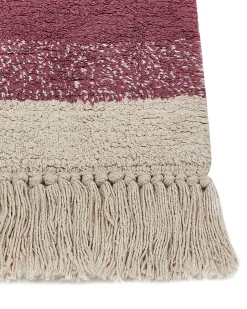 Teppich Baumwolle Beige / Rosa 160 X 230 Cm Geometrisches Muster Kurzflor Afsar