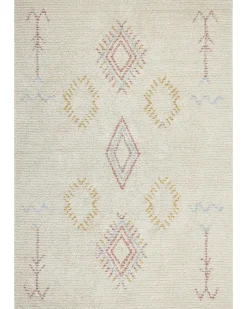 Teppich Baumwolle Beige 160 X 230 Cm Geometrisches Muster Kurzflor Bettiah