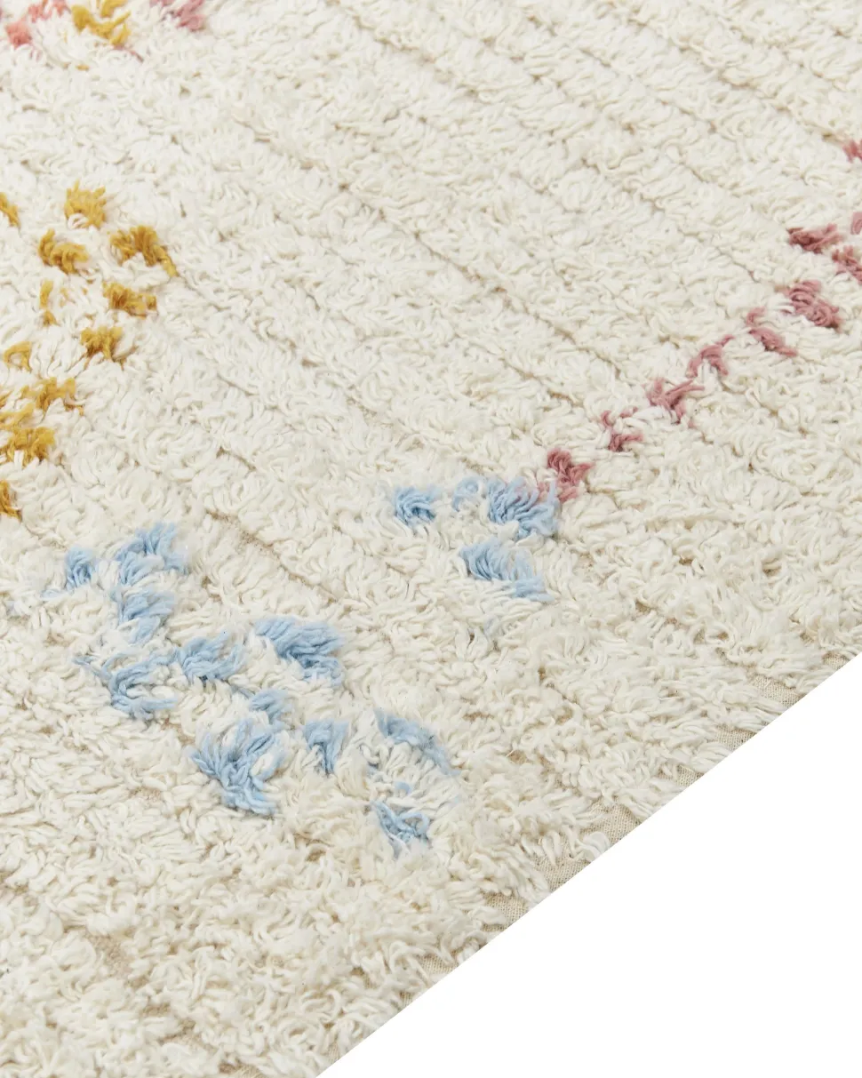 Teppich Baumwolle Beige 160 X 230 Cm Geometrisches Muster Kurzflor Bettiah