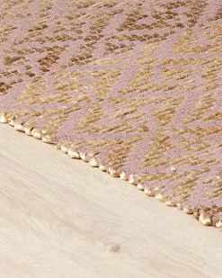 Teppich Baumwolle Beige / Rosa Geometrisches Muster 160 X 230 Cm Kurzflor Gerze