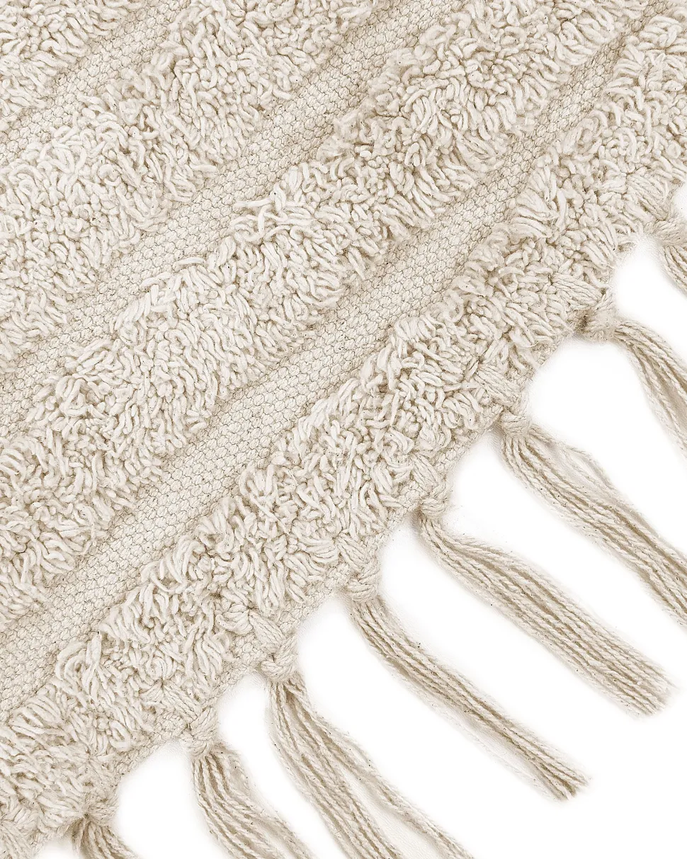 Teppich Baumwolle Beige 140 Cm Rund Halfeti