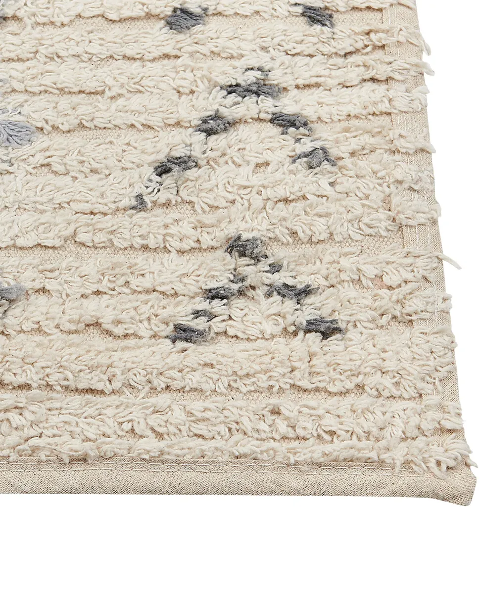 Teppich Baumwolle Beige 160 X 230 Cm Dispur