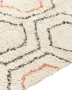 Teppich Baumwolle Beige / Orange 160 X 230 Cm Geometrisches Muster Kurzflor Hajipur
