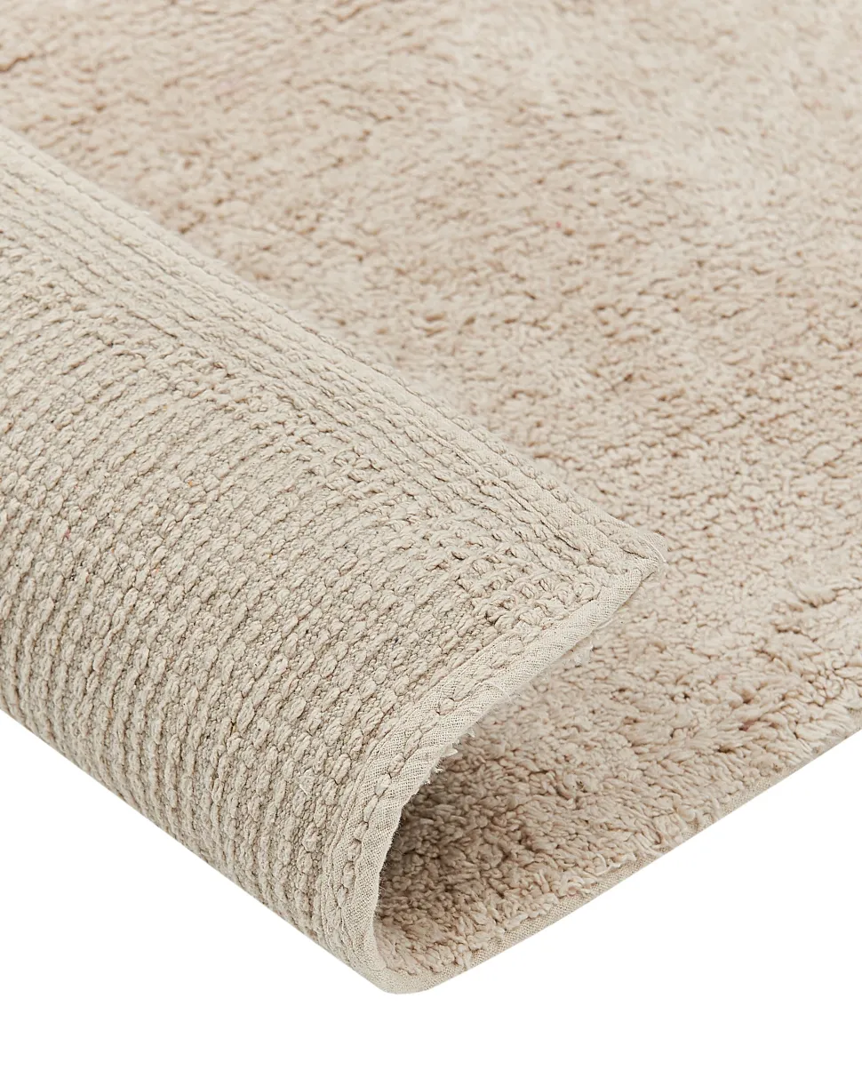 Teppich Baumwolle Beige / Rot 160 X 230 Cm Abstraktes Muster Kurzflor Bolat