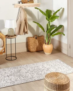 Teppich Baumwolle Beige 80 X 300 Cm Orientalisches Muster Sellik