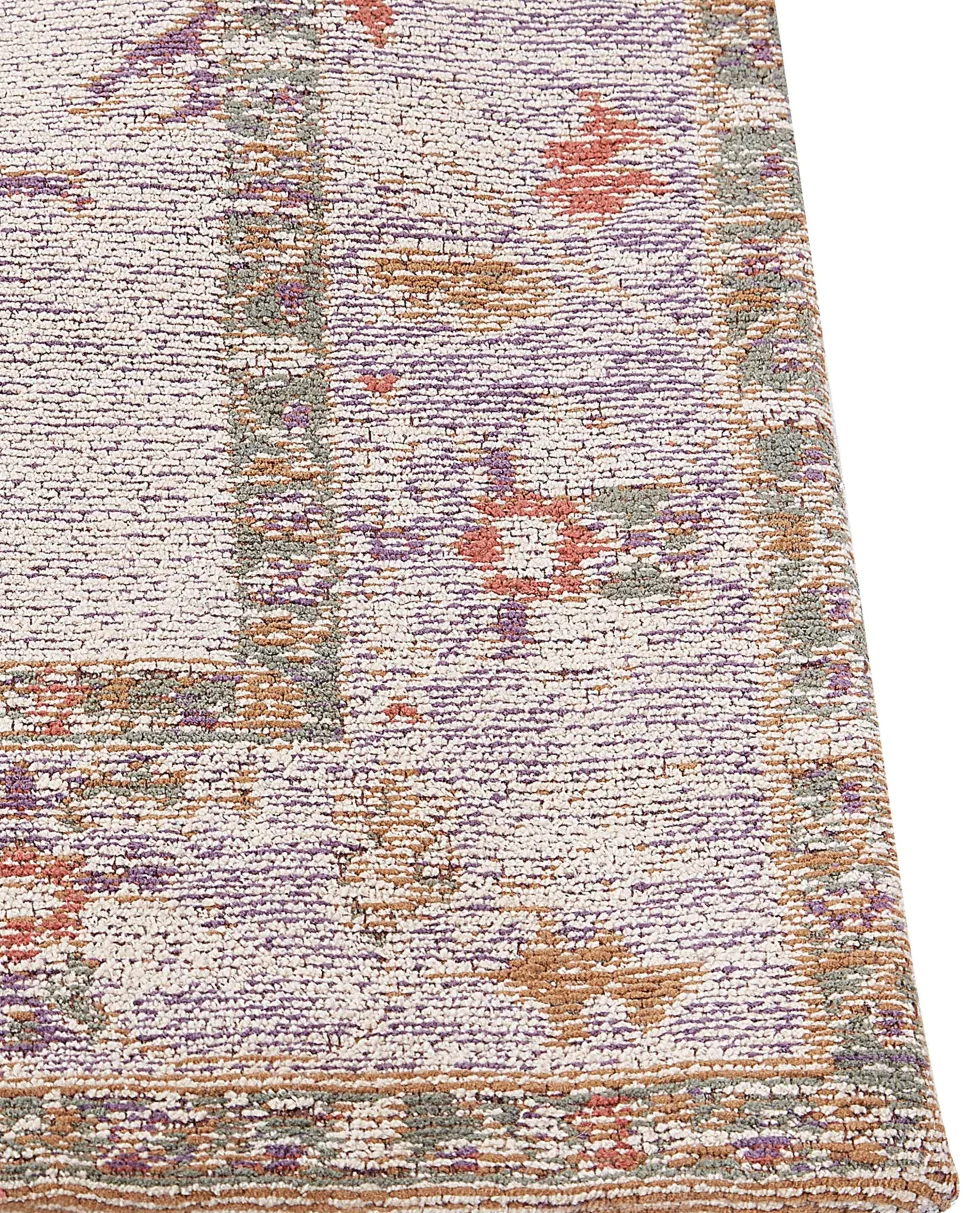 Teppich Baumwolle Beige Orientalisches Muster 80 X 300 Cm Yanoba