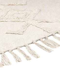 Teppich Baumwolle Beige O 140 Cm Kurzflor Harran