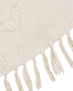 Teppich Baumwolle Beige O 140 Cm Kurzflor Harran