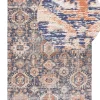 Teppich Baumwolle Blau / Rot 140 X 200 Cm Orientalisches Muster Kurzflor Kurin