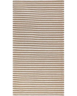 Teppich Baumwolle Braun / Weis 80 X 150 Cm Streifenmuster Kurzflor Sofulu