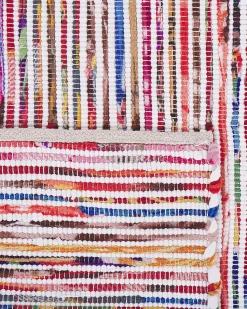 Teppich Baumwolle Bunt-Weis 160 X 230 Cm Abstraktes Muster Kurzflor Bartin