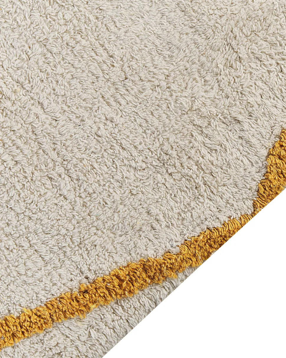 Teppich Baumwolle Cremeweis / Gelb 160 X 230 Cm Geometrisches Muster Shaggy Marand